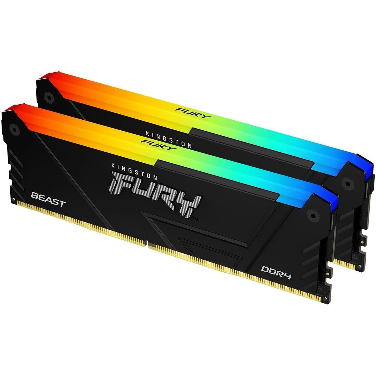 Память DDR4 2x16GB 3200MHz Kingston KF432C16BB2AK2/32 Fury Beast RGB RTL Gaming PC4-25600 CL16 DIMM 288-pin 1.35В kit single rank с радиатором Ret