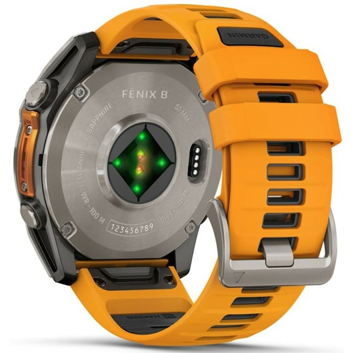 Умные часы Garmin Fenix 8 51mm Amoled Sapphire DLC (Цвет: Titanium Spark/Orange)