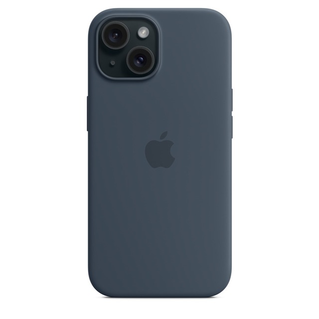 Чехол-накладка Apple Silicone Case with MagSafe для смартфона Apple iPhone 15 (Цвет: Storm Blue)