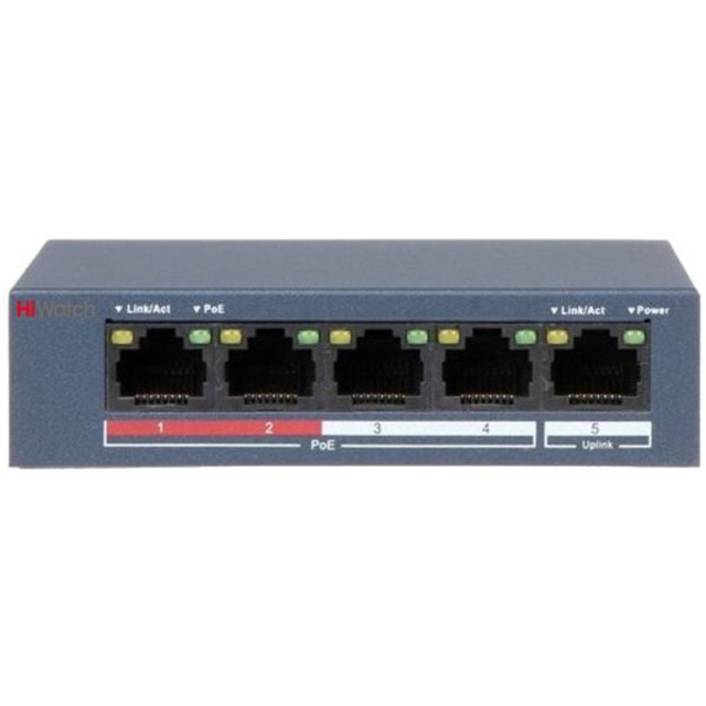 Коммутатор Hikvision HiWatch DS-S504P(B)