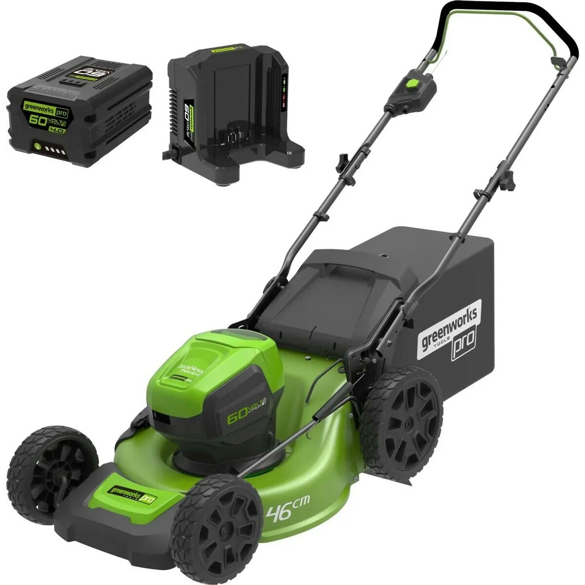 Газонокосилка роторная Greenworks GD60LM46HPK4 (Цвет: Green)