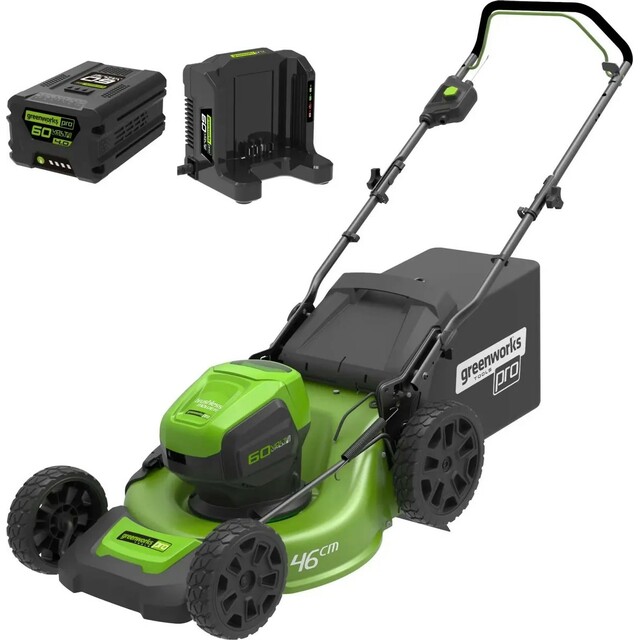 Газонокосилка роторная Greenworks GD60LM46HPK4 (Цвет: Green)