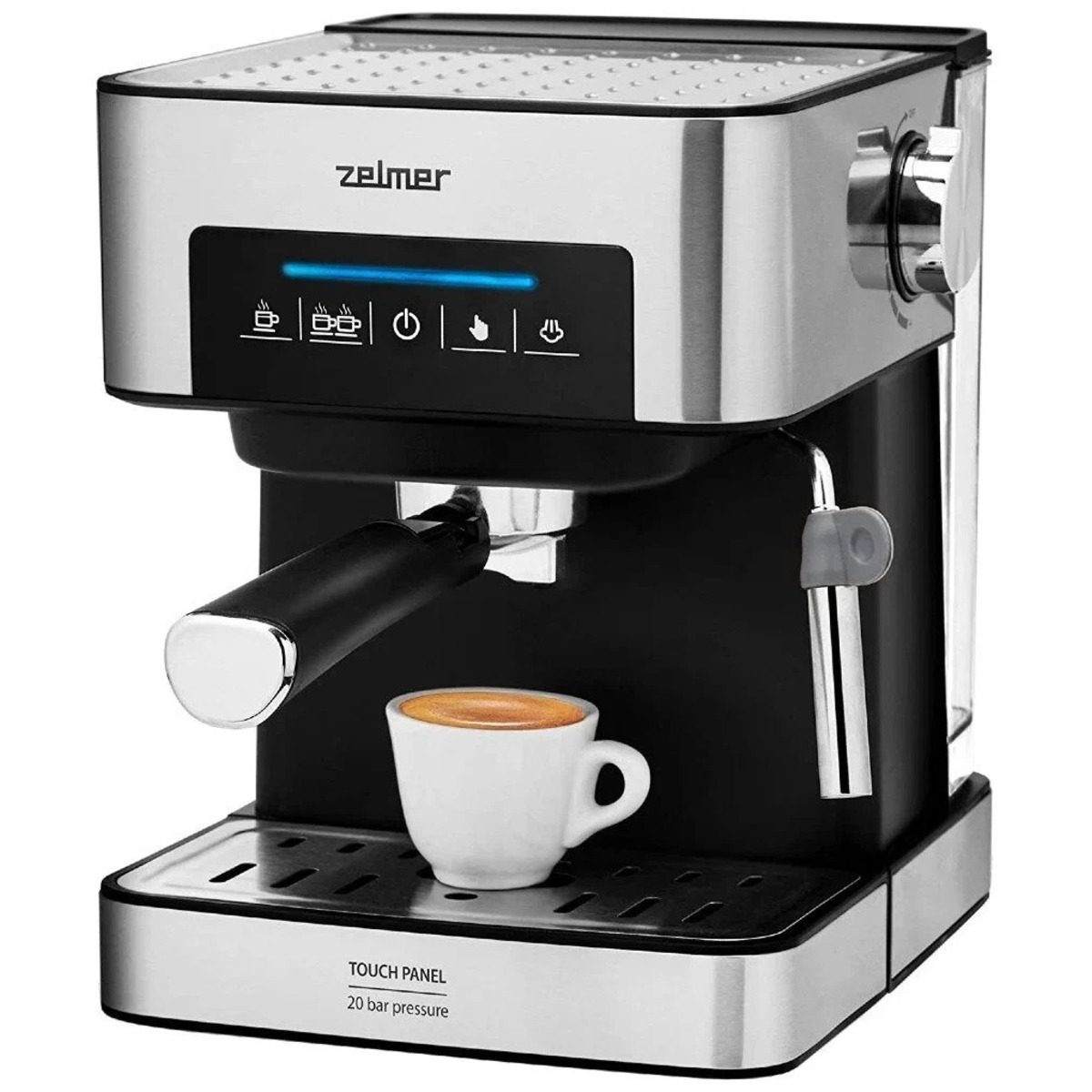 Кофеварка рожковая Zelmer Expresso ZCM7255 (Цвет: Inox / Black)