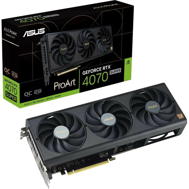 Видеокарта Asus PCI-E 4.0 PROART-RTX4070S-O12G NVIDIA GeForce RTX 4070 Super 12Gb 192bit GDDR6X 2475/21000 HDMIx1 DPx3 HDCP Ret