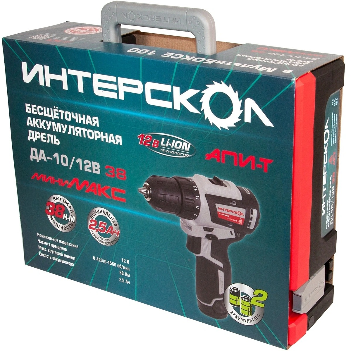 Дрель-шуруповерт Интерскол ДА-10 / 12В 38 (Цвет: Gray)