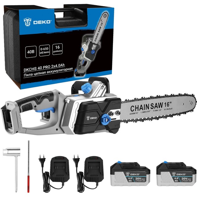 Электрическая цепная пила Deko DKCHS 40 PRO (Цвет: Gray) Электрическая цепная пила Deko DKCHS 40 PRO (Цвет: Gray)