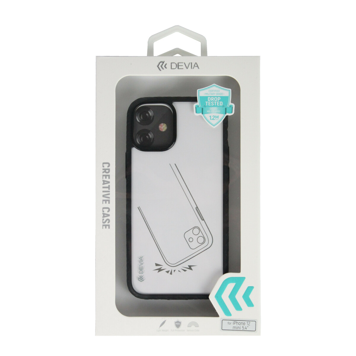 Чехол-накладка Devia Shark4 ShockProof case для смартфона iPhone 12 mini, черный