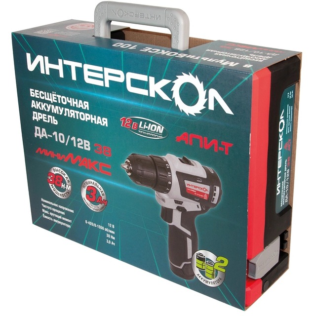 Дрель-шуруповерт Интерскол ДА-10 / 12В 38 (Цвет: Gray)