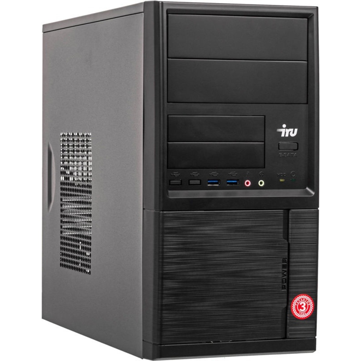 ПК IRU Game 525 MT Ryzen 5 2600 (3.4) / 16Gb / 1Tb 7.2k / SSD120Gb / GTX1650 4Gb / Free DOS / GbitEth / 500W / черный