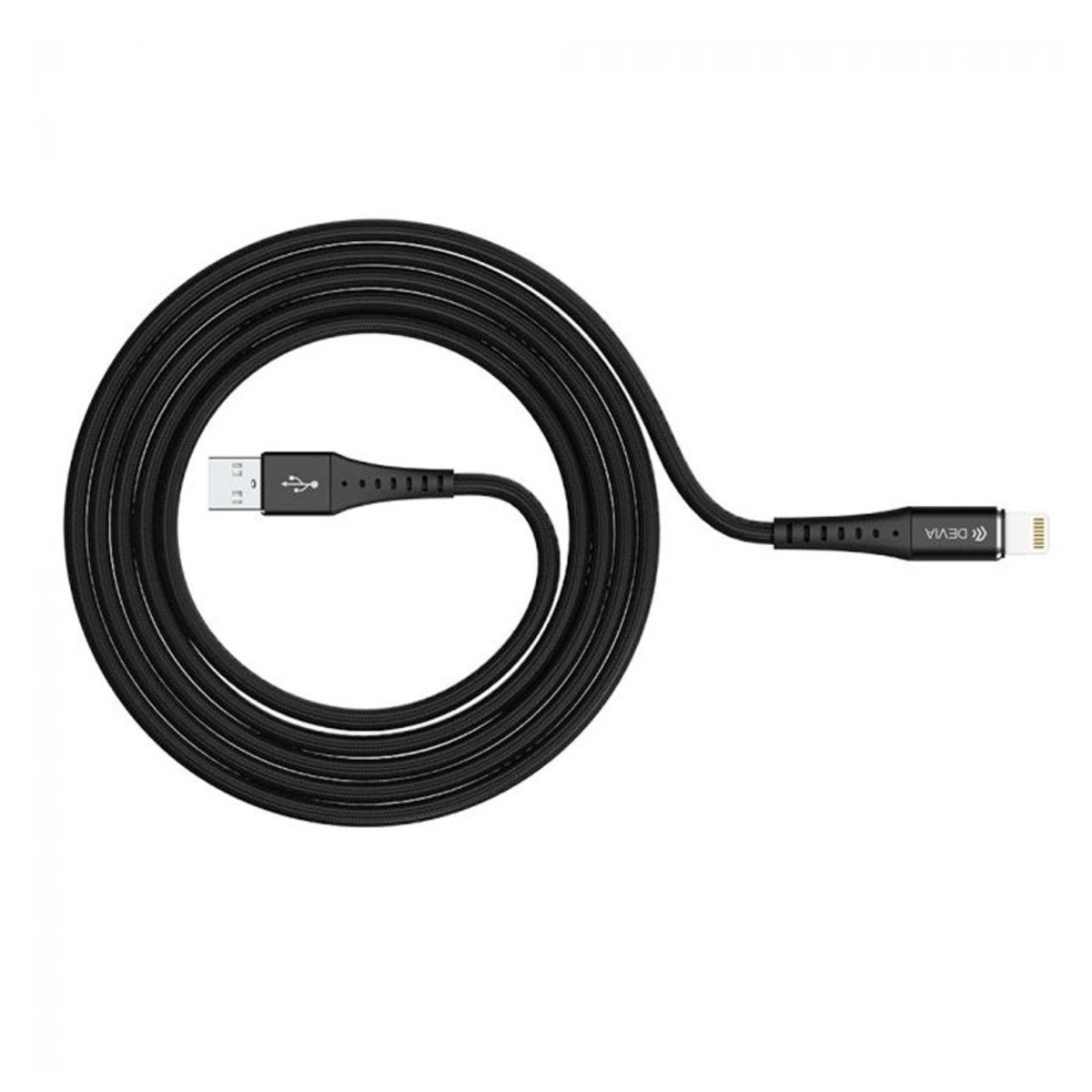 Кабель Devia Braid Series USB to Lightning Cable 1m, черный