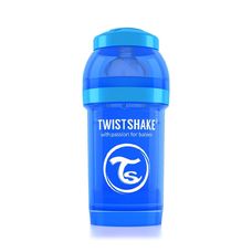 Антиколиковая бутылочка Twistshake для кормления 180 мл. Синяя (Cookiecrumb)