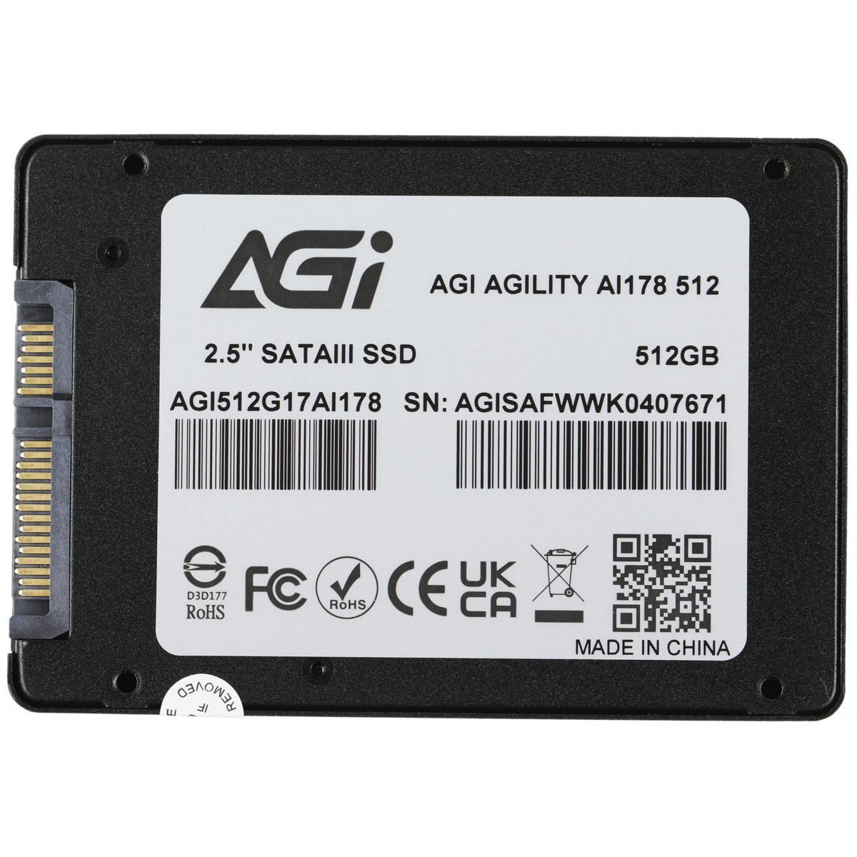 Накопитель SSD AGi SATA III 512Gb AGI512G17AI178