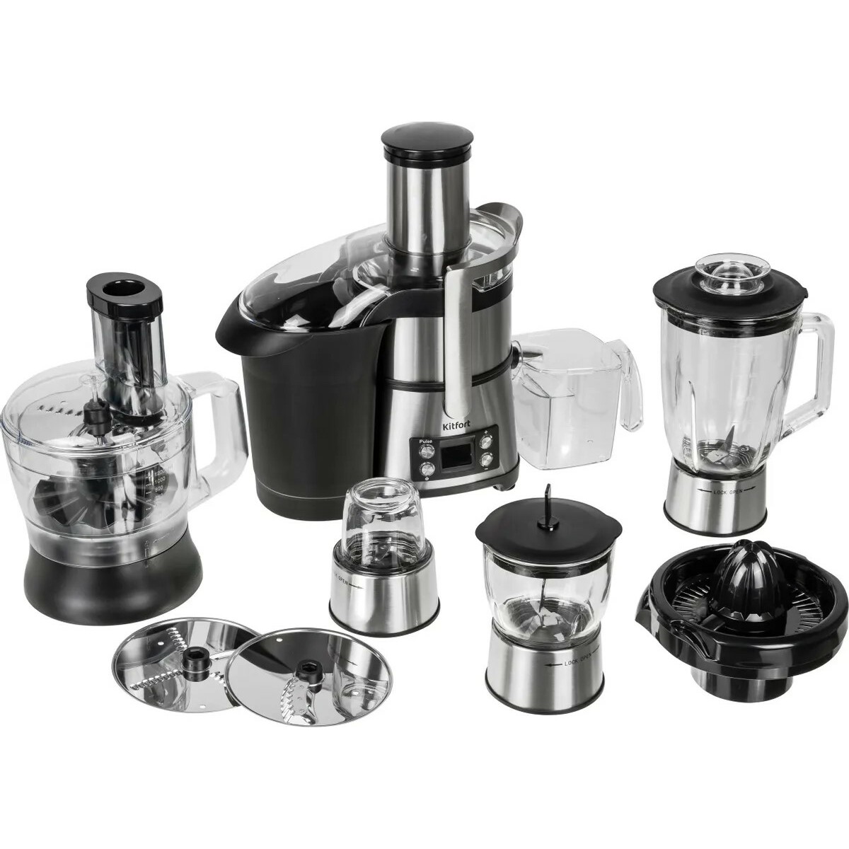 Кухонный комбайн Kitfort KT-1395 (Цвет: Silver/Black)