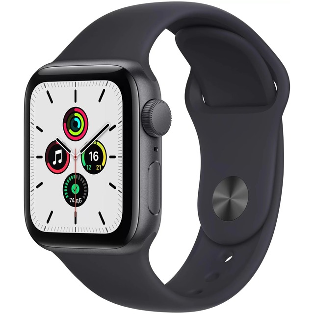 Умные часы Apple Watch SE 44mm Aluminum Case with Sport Band (Цвет: Space Gray / Midnight)