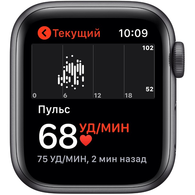 Умные часы Apple Watch SE 44mm Aluminum Case with Sport Band (Цвет: Space Gray/Midnight)