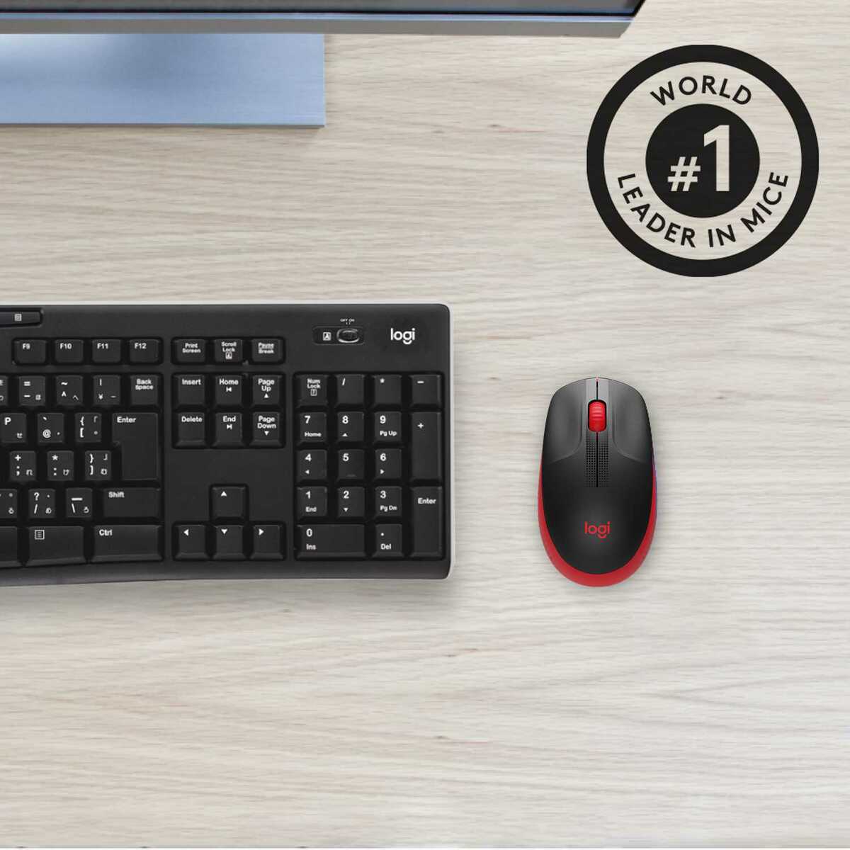 Беспроводная мышь Logitech M190 (Цвет: Red/Black)