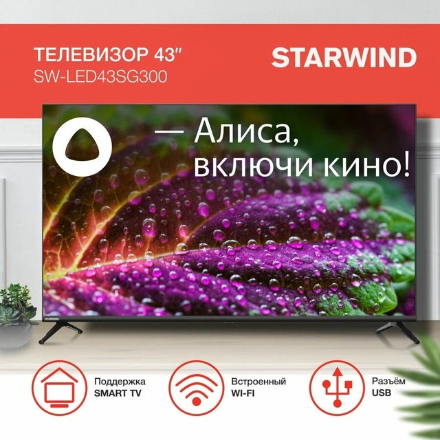 Телевизор Starwind 43  SW-LED43SG300 (Цвет: Black)