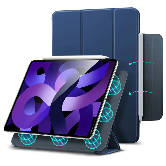 Чехол-книжка Comma Rider Series Double Sides Magnetic Case with Pencil Slot для iPad Air 5 (2022) / iPad Pro 11 (2022) (Цвет: Ocean Blue)
