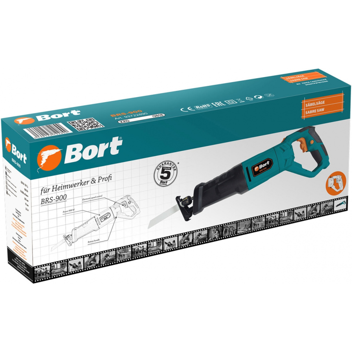 Сабельная пила Bort BRS-900 (Цвет: Blue)