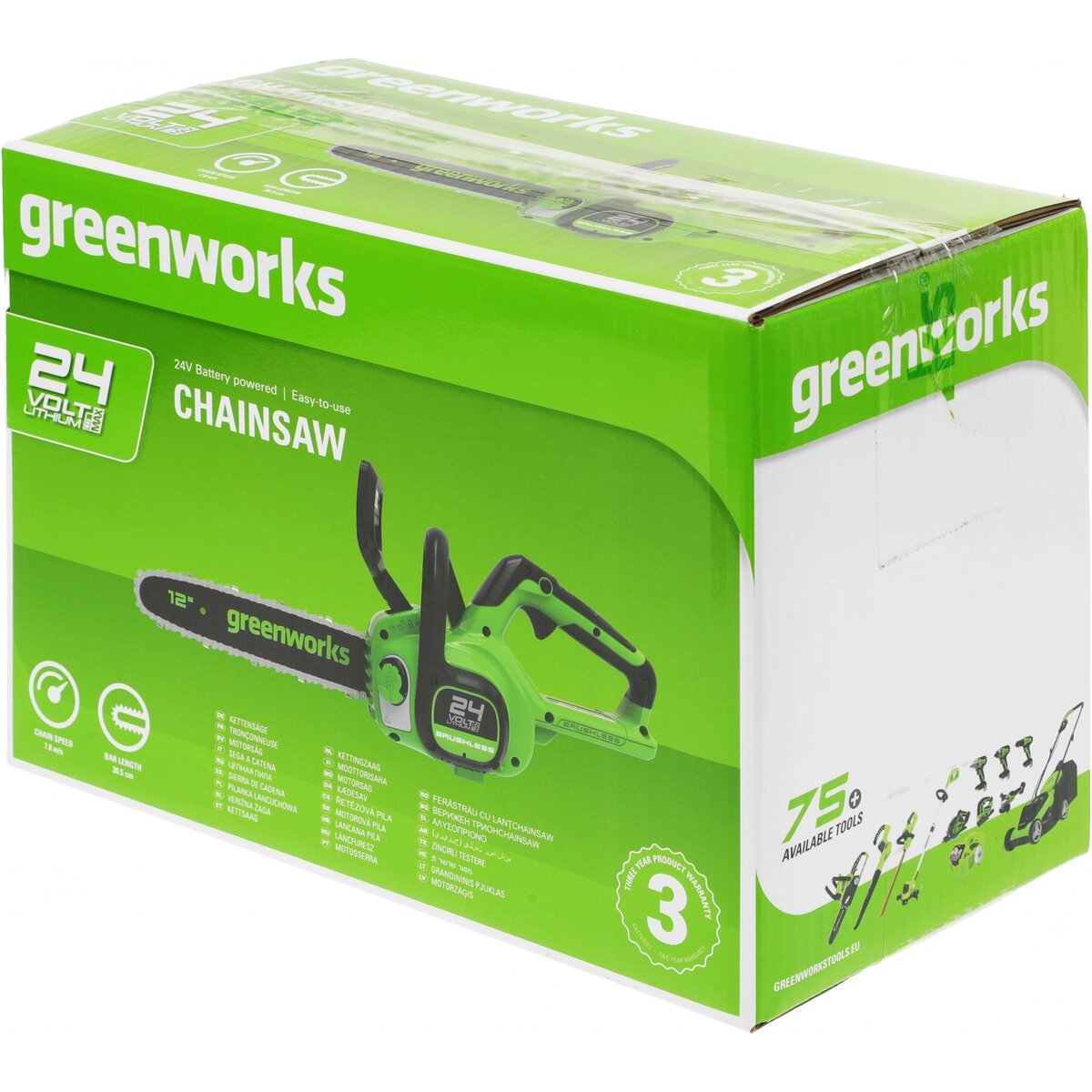 Цепная пила Greenworks GD24CS30K2 (Цвет: Green)