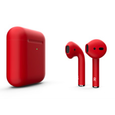 Наушники Apple AirPods 2 Color (беспроводная зарядка чехла) (Цвет: Matte Red)
