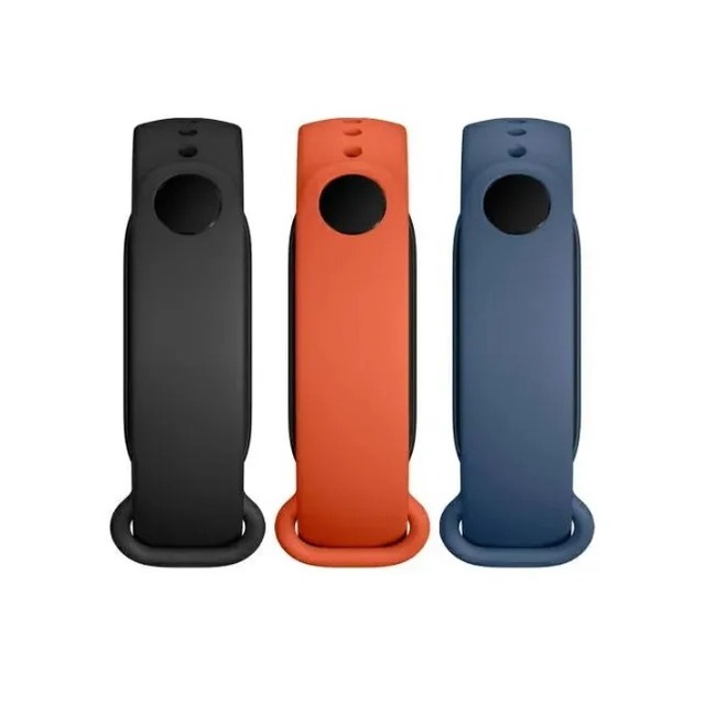 Ремешок силиконовый для Mi Smart Band 6 Strap (3 pack) (Цвет: Black / Orange / Blue)