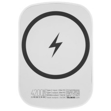 Внешний аккумулятор OLMIO Wireless Powerbank 4200mAh MagSafe с беспроводной зарядкой (Цвет: White)