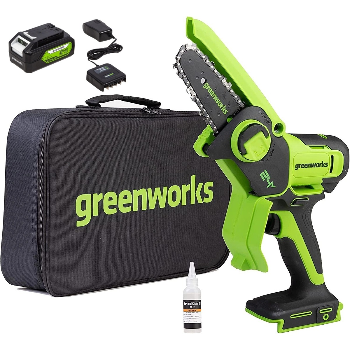 Цепная пила Greenworks G24MCS10 (Цвет: Green)