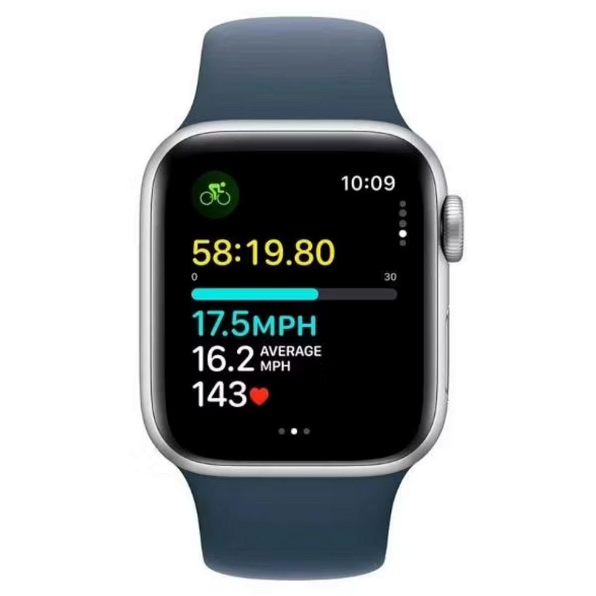 Умные часы Apple Watch SE (2024) 40mm Aluminum Case with Sport Band M / L (Цвет: Silver / Denim)