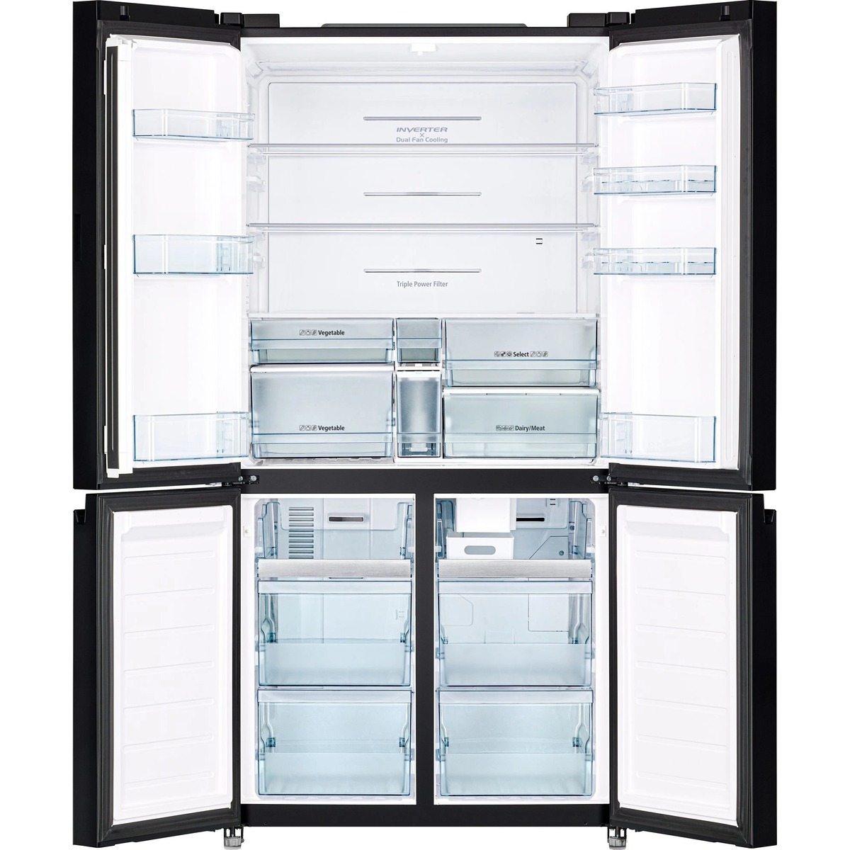 Холодильник Hitachi R-WB720PUC1 GPW, белый/черный