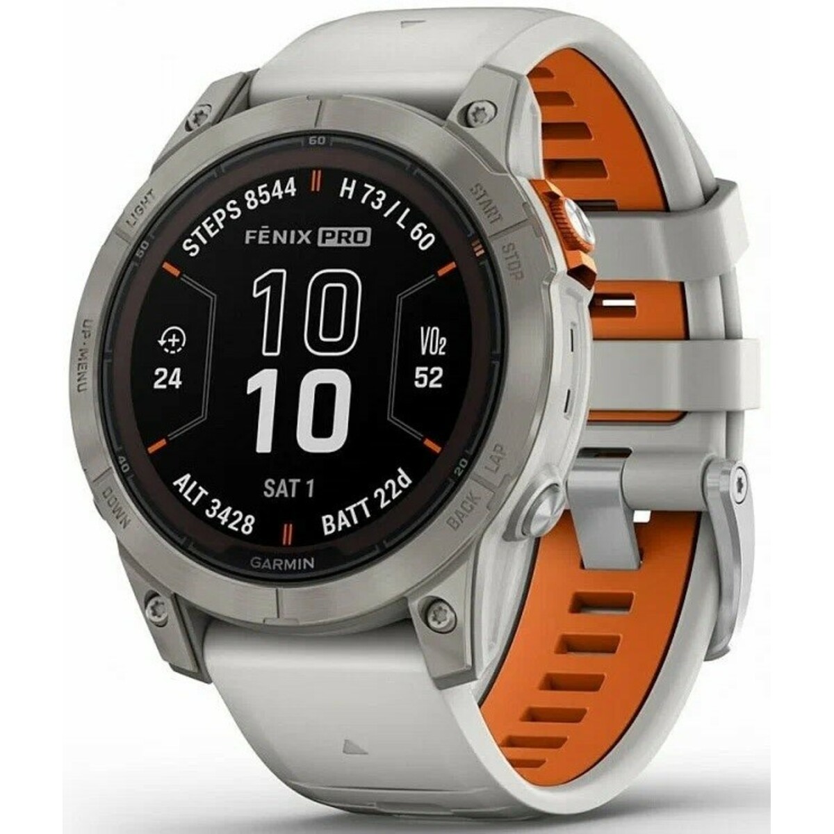 Умные часы Garmin Fenix 7X Pro Sapphire Solar (Цвет: Titanium / Fog Gray / Ember Orange)