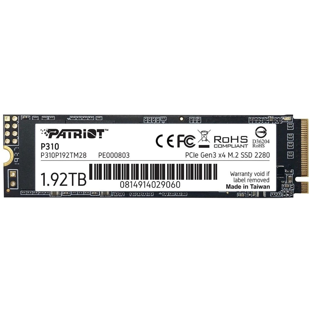 Накопитель SSD Patriot PCIe 3.0 x4 1920GB P310P192TM28