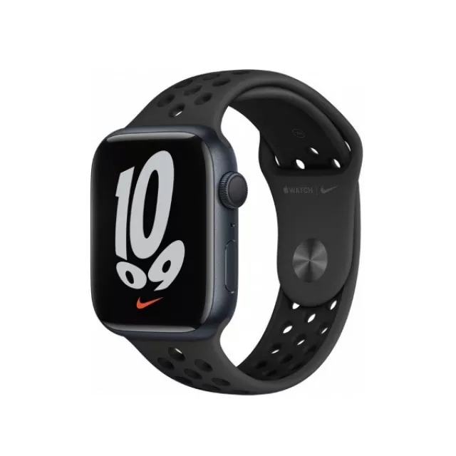 Умные часы Apple Watch Series 7 45mm Aluminum Case with Nike Sport Band MKNC3RU/A (Цвет: Midnight)