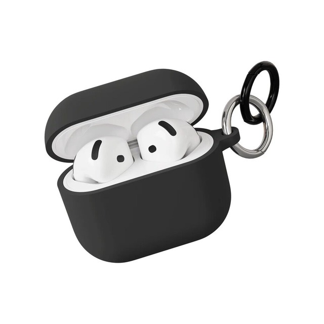 Чехол силиконовый VLP Charm Case Soft Touch для Apple AirPods 4 (Цвет: Black)