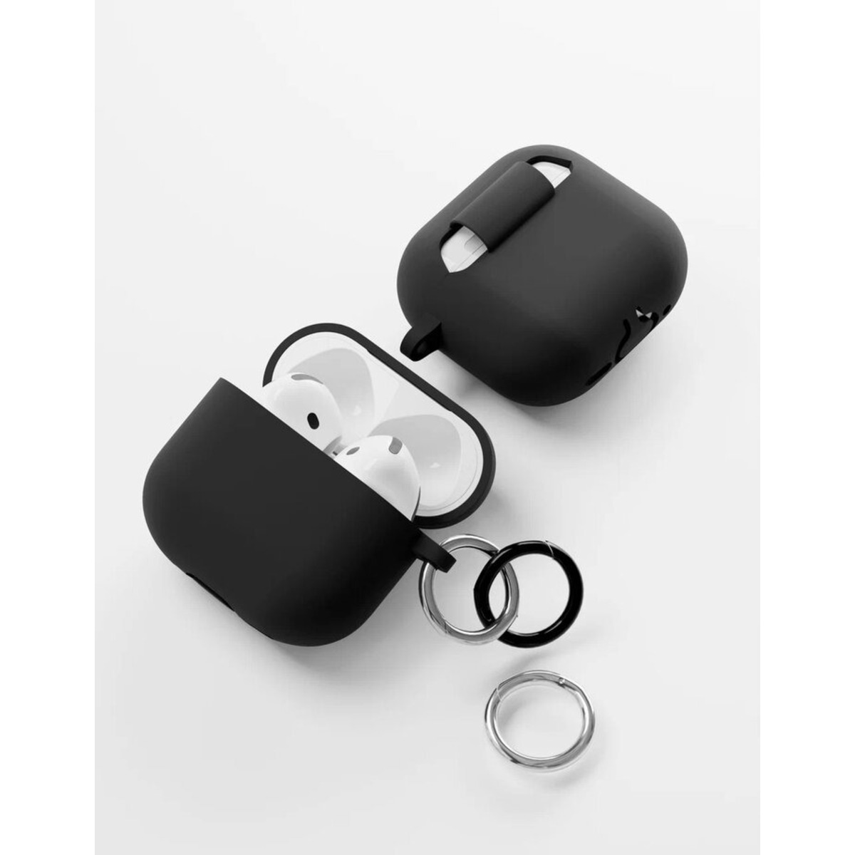 Чехол силиконовый VLP Charm Case Soft Touch для Apple AirPods 4 (Цвет: Black)