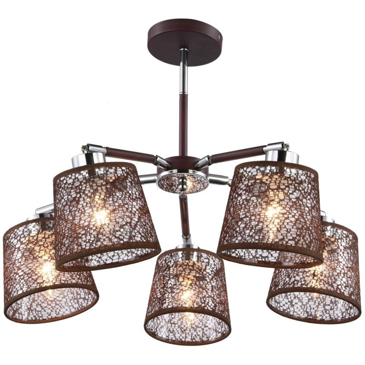 Люстра BRUNI 1091/5C (Цвет: Brown / Chrome)