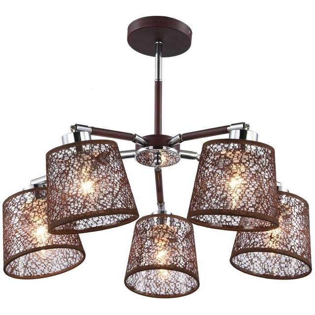 Люстра BRUNI 1091 / 5C (Цвет: Brown  /  Chrome)