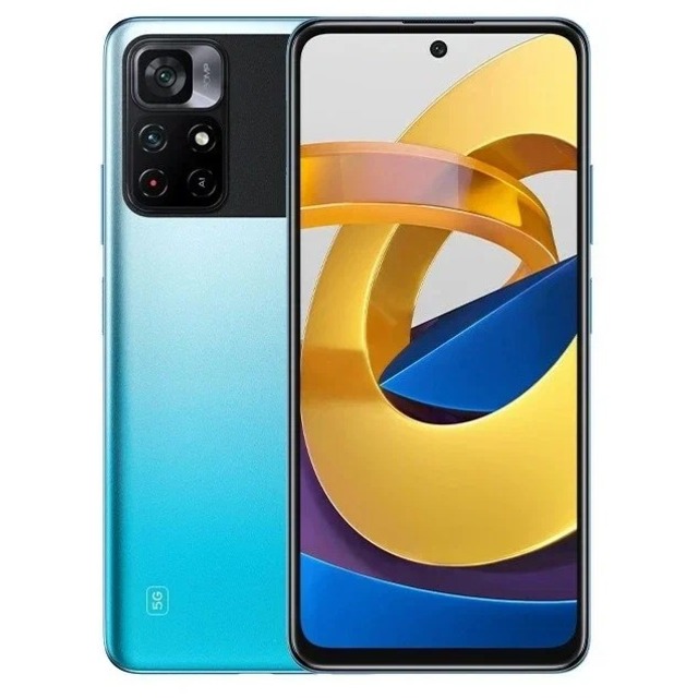 Смартфон Xiaomi Poco M4 Pro 5G 6 / 128Gb (NFC) RU (Цвет: Cool Blue)