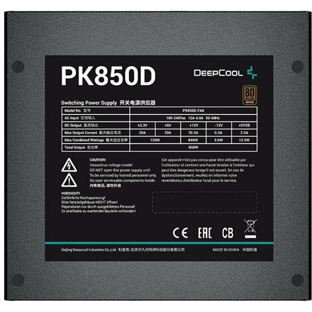 Блок питания Deepcool GamerStorm ATX 850W PK850D