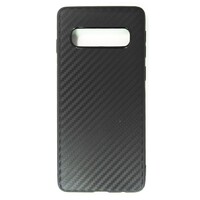 Чехол-накладка под карбон для смартфона Samsung Galaxy S10 (Цвет: Black)