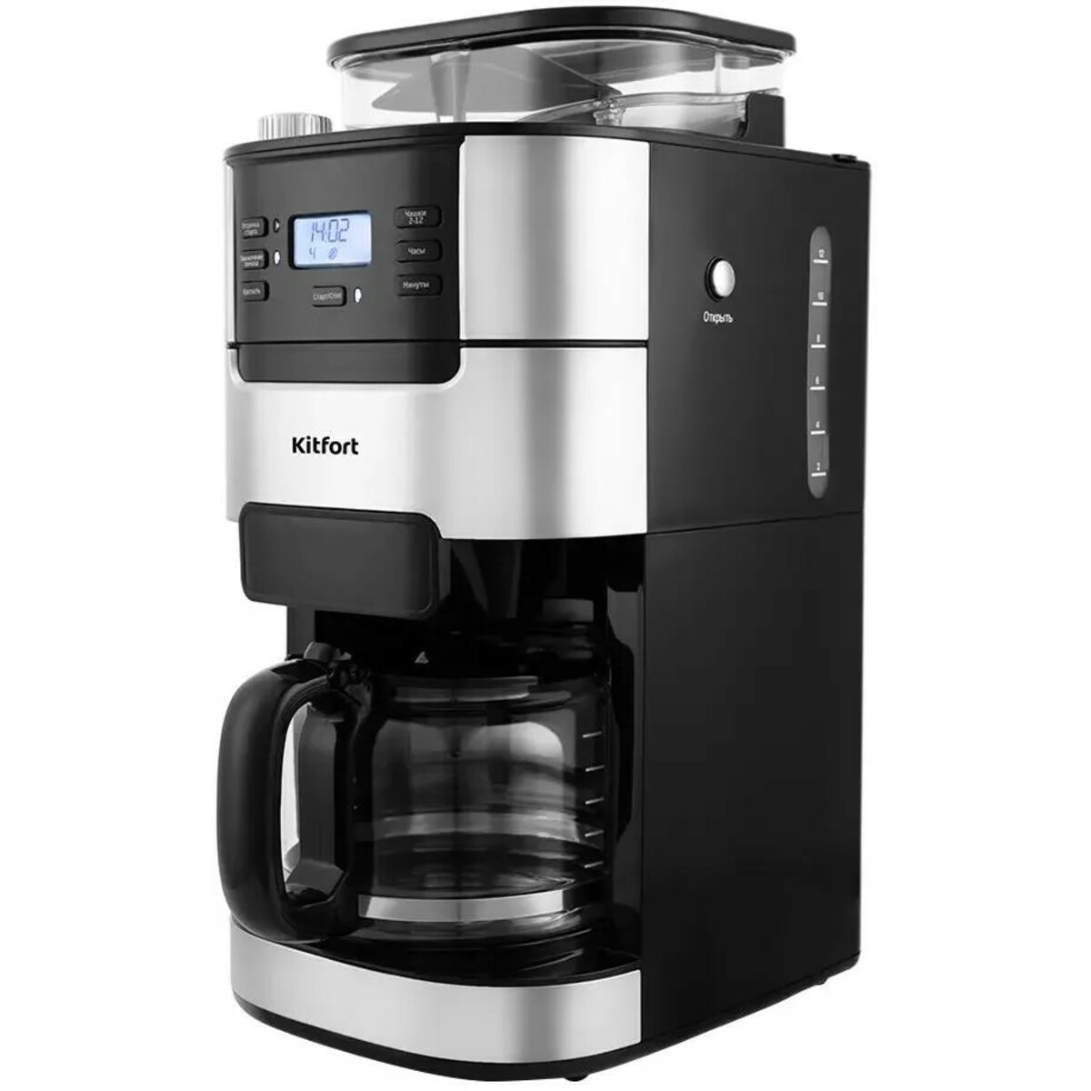 Кофеварка капельная Kitfort КТ-720 (Цвет: Black/Inox)