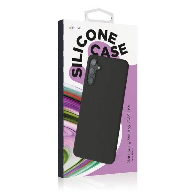 Чехол-накладка VLP Silicone Сase для смартфона Samsung Galaxy A34 5G (Цвет: Black)