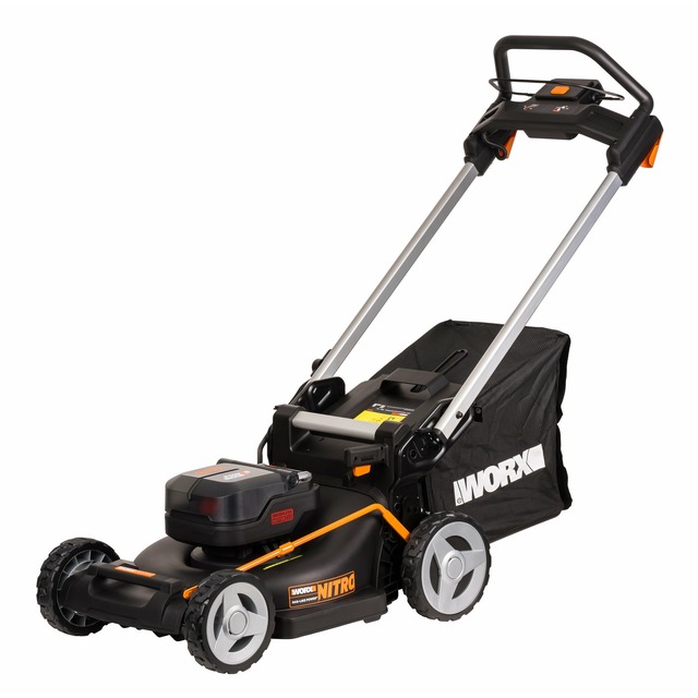 Газонокосилка аккумуляторная WORX WG748E (Цвет: Black / Orange)