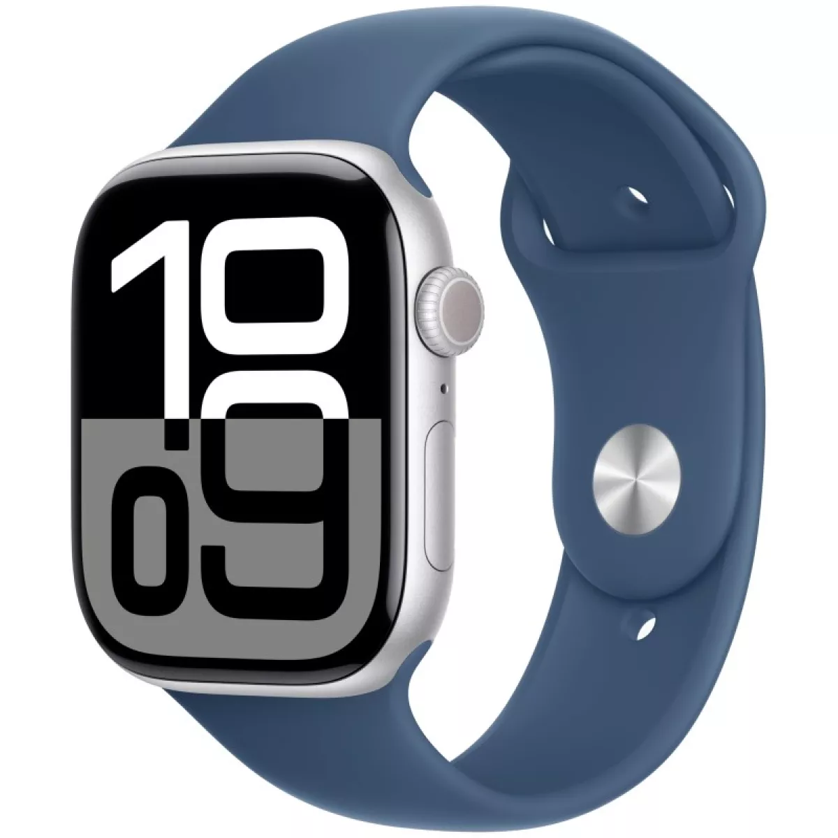 Умные часы Apple Watch Series 10 46mm Aluminum Case with Sport Band M/L (Цвет: Silver/Denim)