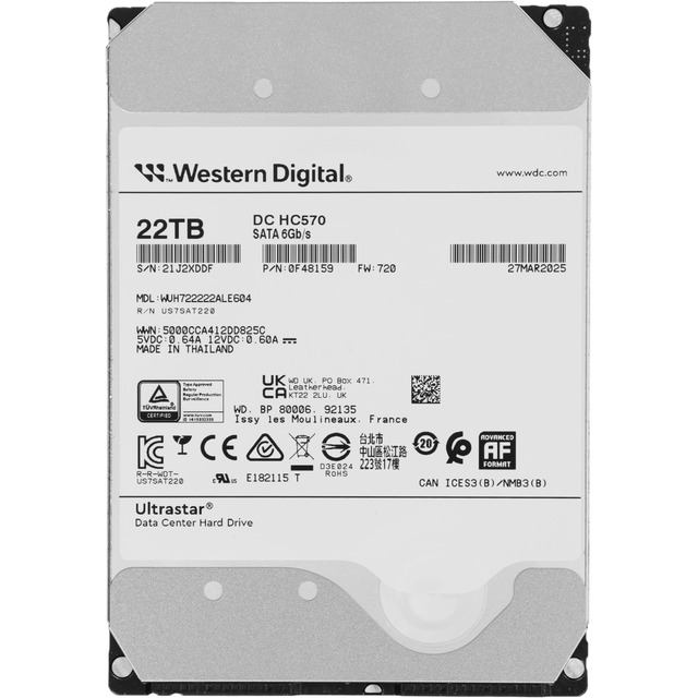 Жесткий диск WD SATA-III 22TB 0F48159 Жесткий диск WD SATA-III 22TB 0F48159