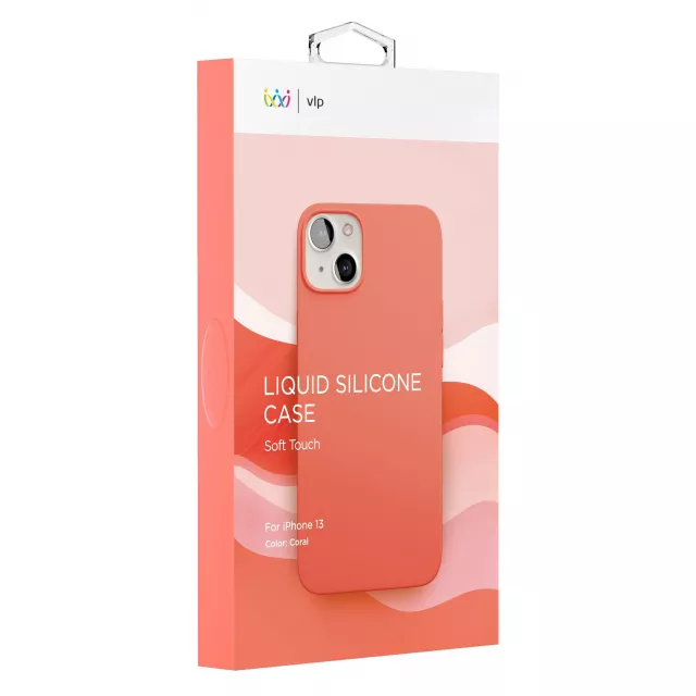 Чехол-накладка VLP Silicone Case для смартфона Apple iPhone 13 (Цвет: Coral)
