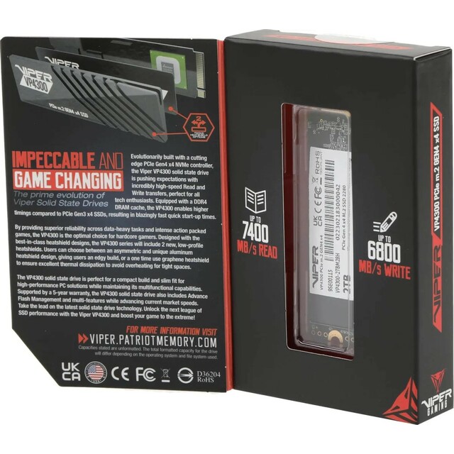 Накопитель SSD Patriot PCI-E 4.0 x4 2Tb VP4300-2TBM28H Накопитель SSD Patriot PCI-E 4.0 x4 2Tb VP4300-2TBM28H