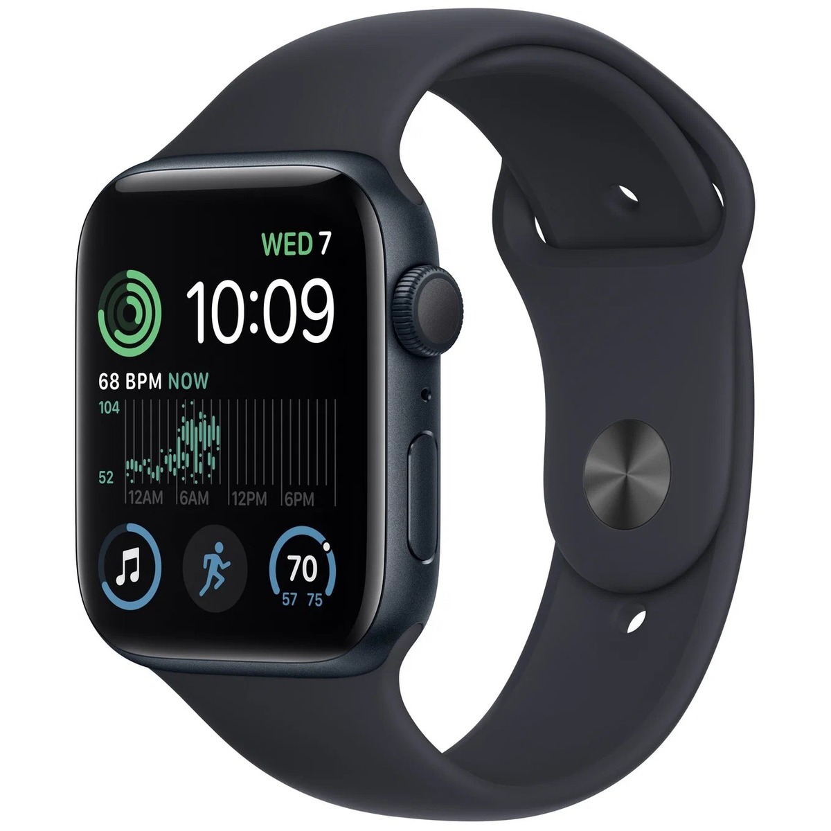 Умные часы Apple Watch SE (2022) 44mm Aluminum Case with Sport Band S / M (Цвет: Midnight)