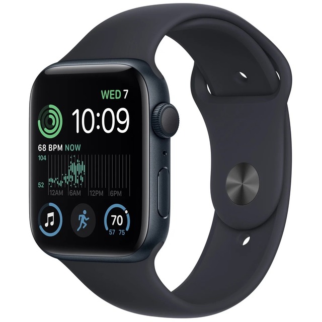 Умные часы Apple Watch SE (2022) 44mm Aluminum Case with Sport Band S / M (Цвет: Midnight)