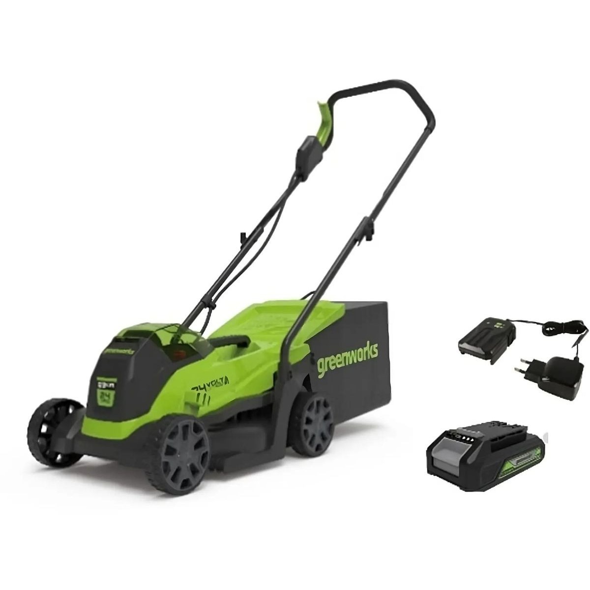 Газонокосилка ручная Greenworks GD24LM33K4 (Цвет: Green)